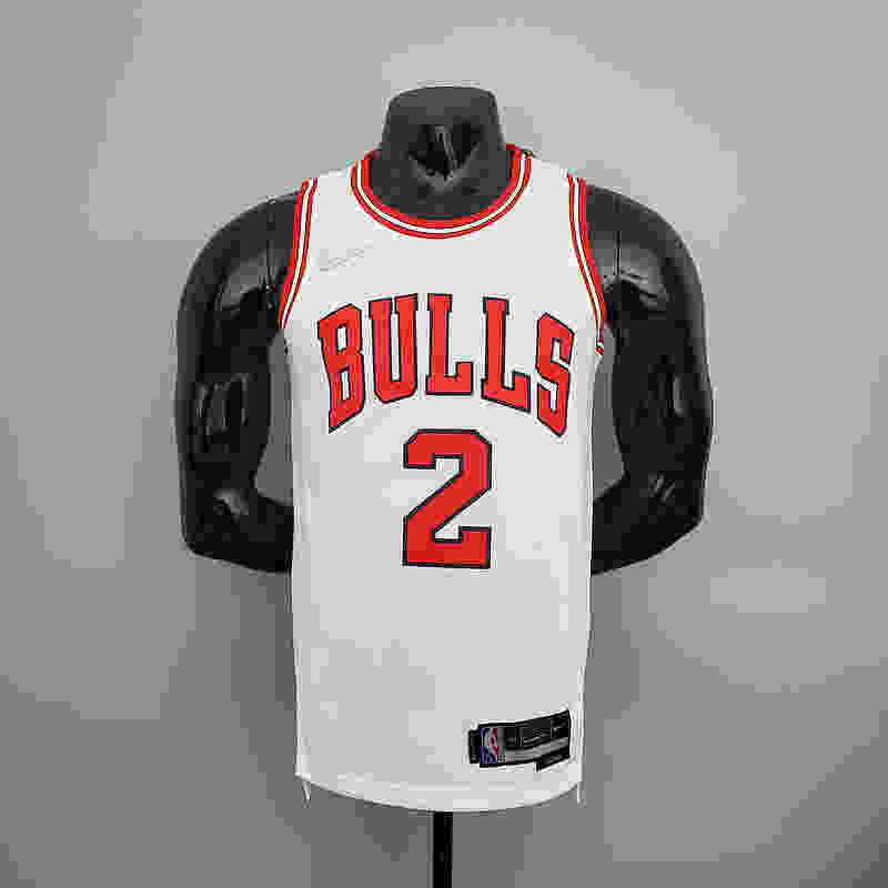 75th Anniversary BALL #2 Bulls White NBA Jersey S-XXL(5443)