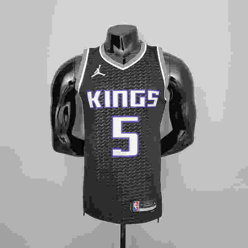 75th Anniversary Fox#5 Jordan Kings Black NBA Jersey S-XXL(7C17)