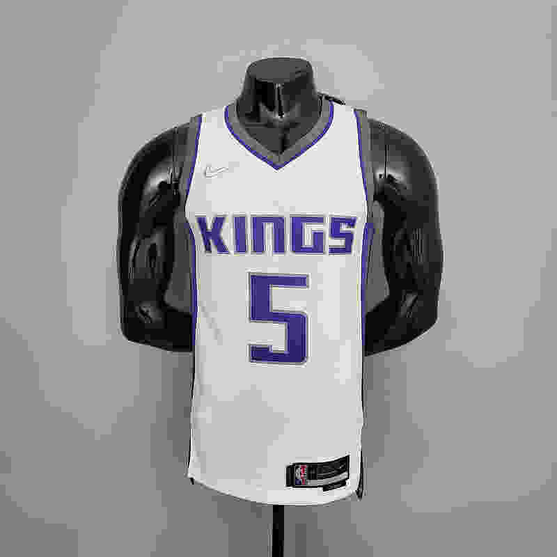 75th Anniversary Fox#5 Kings White NBA Jersey S-XXL(9AA5)