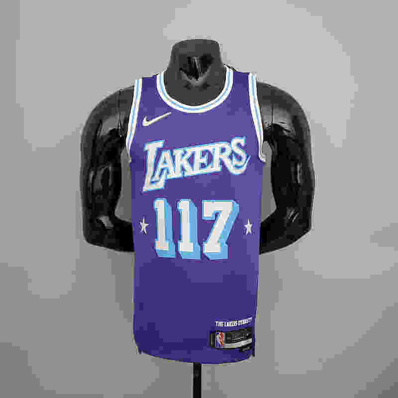 75th Anniversary master chief#117 Lakers White X-BOX Co-branded Purple NBA Jerse...(A49C)