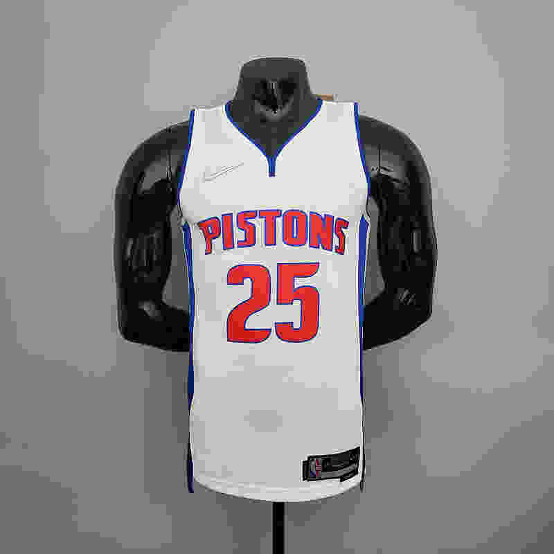 75th Anniversary Rose #25 Pistons White NBA Jersey S-XXL(61EC)