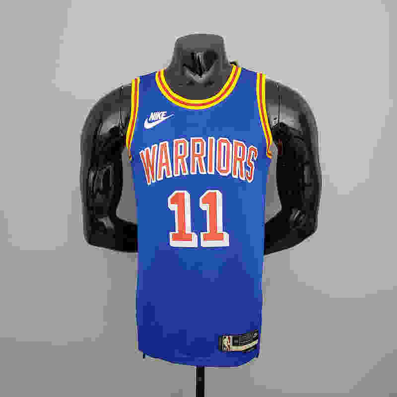 75th Anniversary Thompson #11 Warriors Retro Blue NBA Jersey S-XXL(3E84)