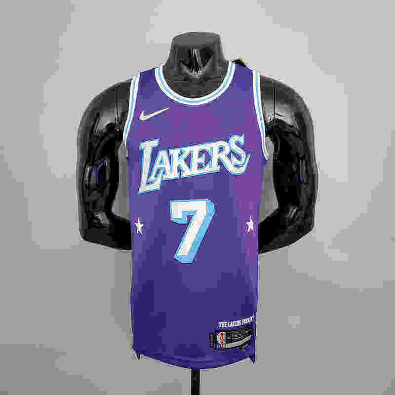 2022 75th Anniversary Anthony #7 Lakers City Edition Purple NBA Jersey S-XXL(3623)