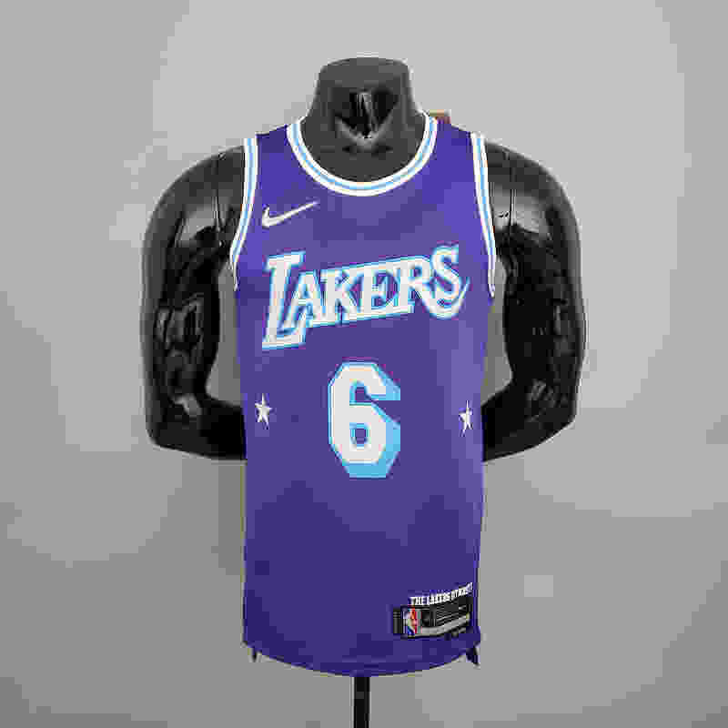 2022 75th Anniversary James #6 Lakers City Edition Purple NBA Jersey S-XXL(8D1F)