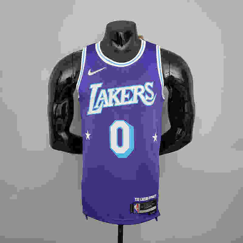 2022 75th Anniversary WESTBROOK#0 Lakers City Edition Purple NBA Jersey S-XXL(780E)