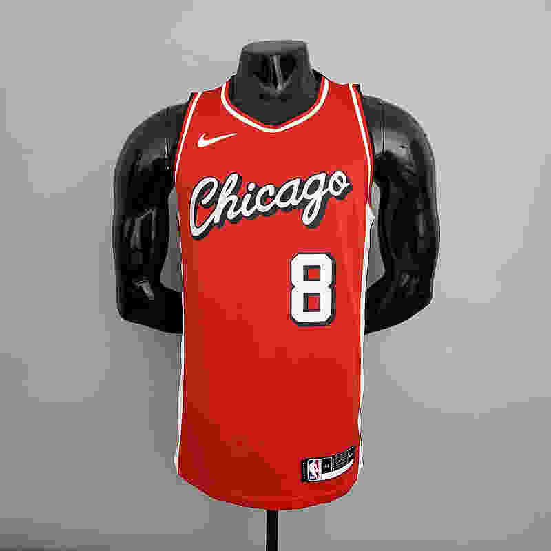 2022 Bulls LaVine #8 City Edition Red NBA Jersey S-XXL(6550)