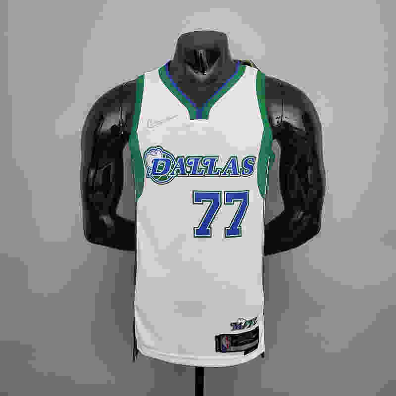 2022 season DONCIC#77 Lone Ranger City Edition White and Green NBA Jersey S-XXL(40E8)