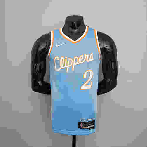 2022 season Leonard #2 Clippers City Edition Blue NBA Jersey S-XXL(EC43)