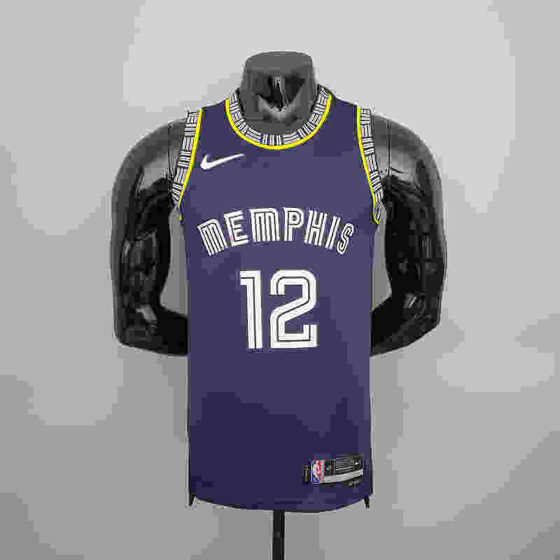 2022 season morant#12 Grizzlies City Edition Royal Blue NBA Jersey S-XXL(CBCE)