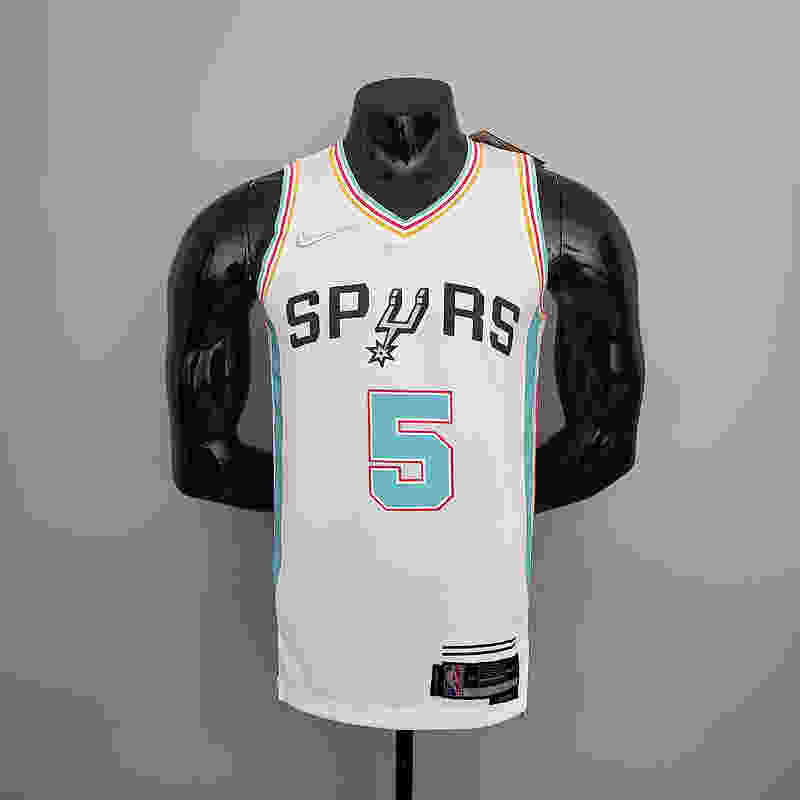 2022 season Murray#5 Spurs City Edition white NBA jersey S-XXL(E2B8)