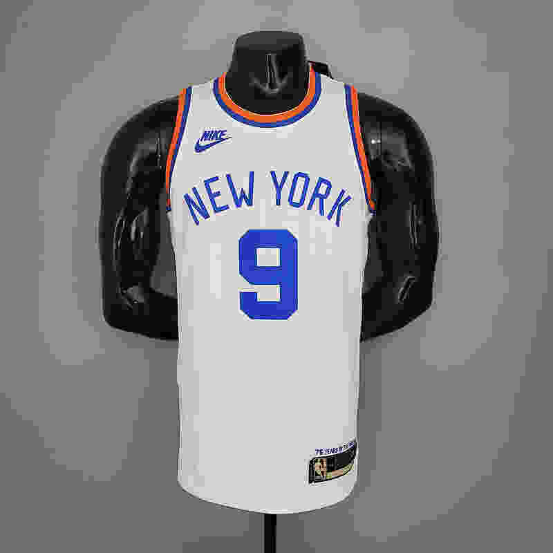 BARRETT#9 75th Anniversary Knicks White NBA Jersey S-XXL(0E0F)