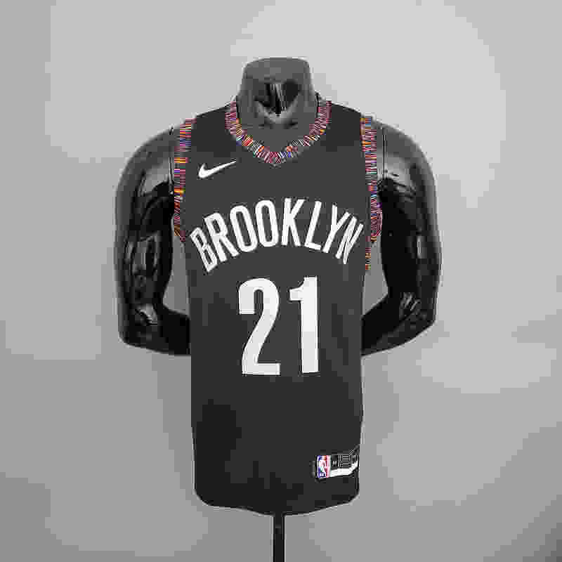 brooklyn#21 Brooklyn Nets City version black NBA jersey Size︰S-XXL(7082)