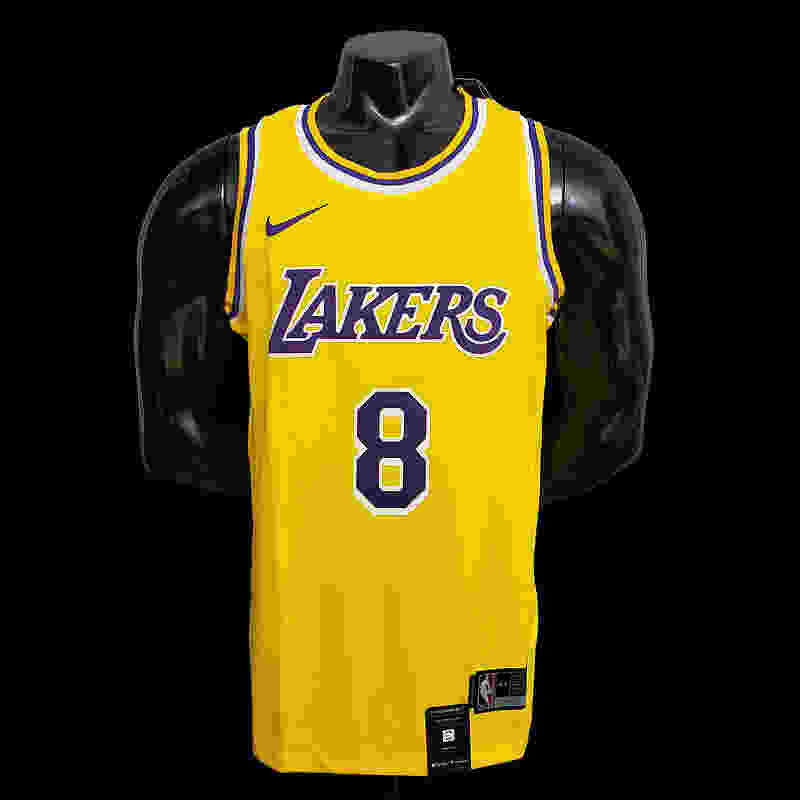 BABryant #8 Lakers Round neck yellow NBA jersey SizeXS-XXL Nike connect recognitio...(EB3A)