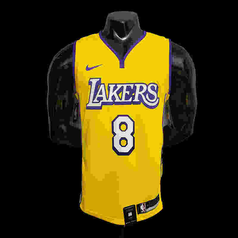 Bryant #8 Lakers V-neck City Edition yellow NBA jersey Size︰XS-XXL Nike connect ...(0F6E)