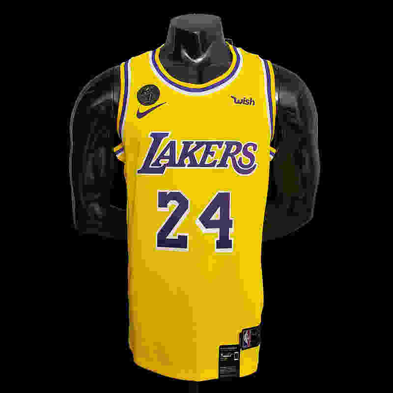 Bryant #24 Lakers Commemorative Edition Round neck yellow NBA jersey SizeXS-XXL ...(B92F)