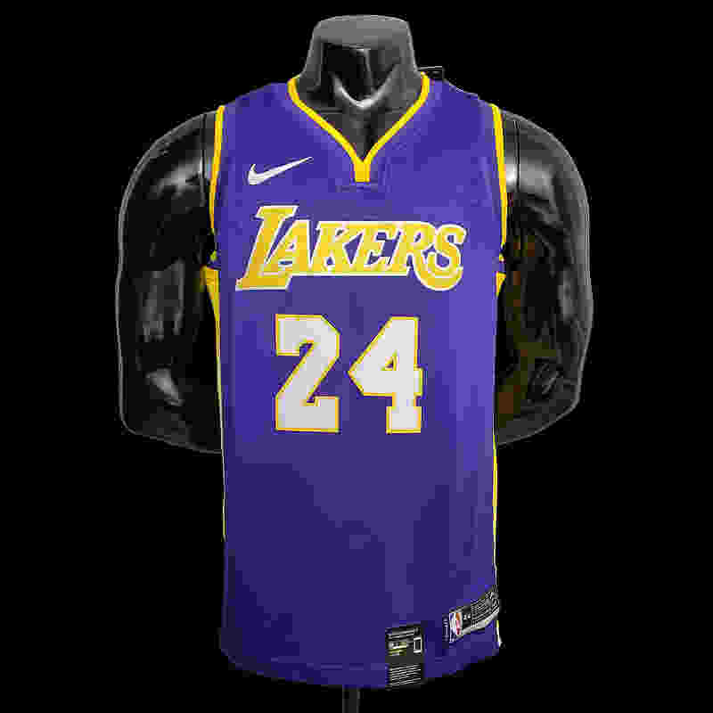 BBryant #24 Lakers purple yellow side NBA jersey SizeXS-XXL Nike connect recognit...(4FD9)