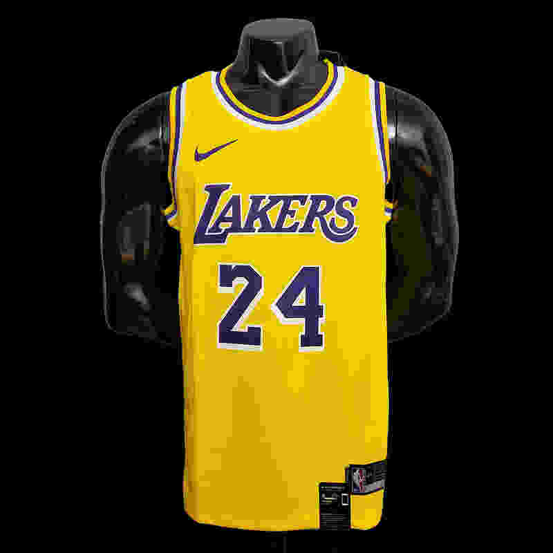 Bryant #24 Lakers Round neck yellow NBA jersey SizeXS-XXL Nike connect recogniti...(8DFD)