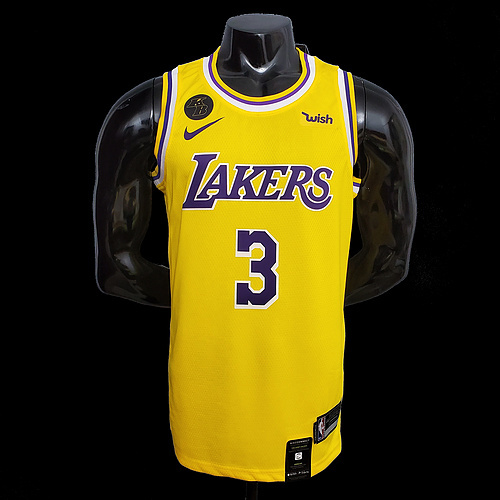 DAVIS #3 Lakers Commemorative Edition Round neck yellow NBA jersey SizeXS-XXL Ni...(6861)