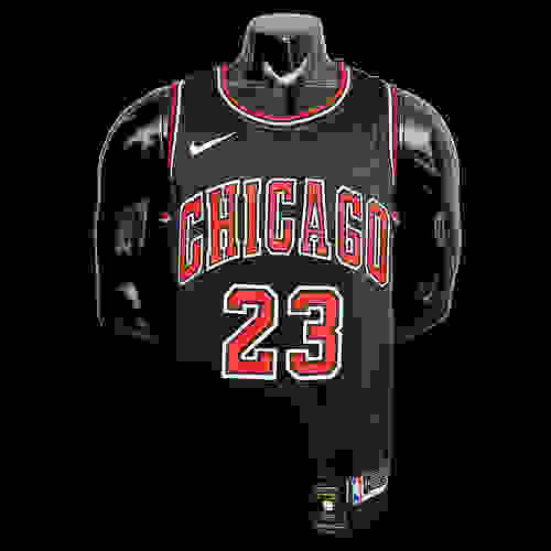 Jordan #23 Chicago Bulls black NBA jersey Size XS-XXL Nike connect recognition