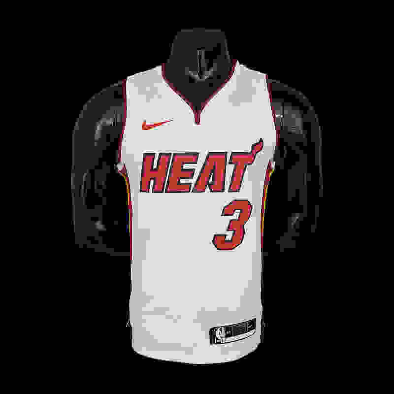 Miami Heat WADE#3 white NBA Jersey S-2XL(2F69)