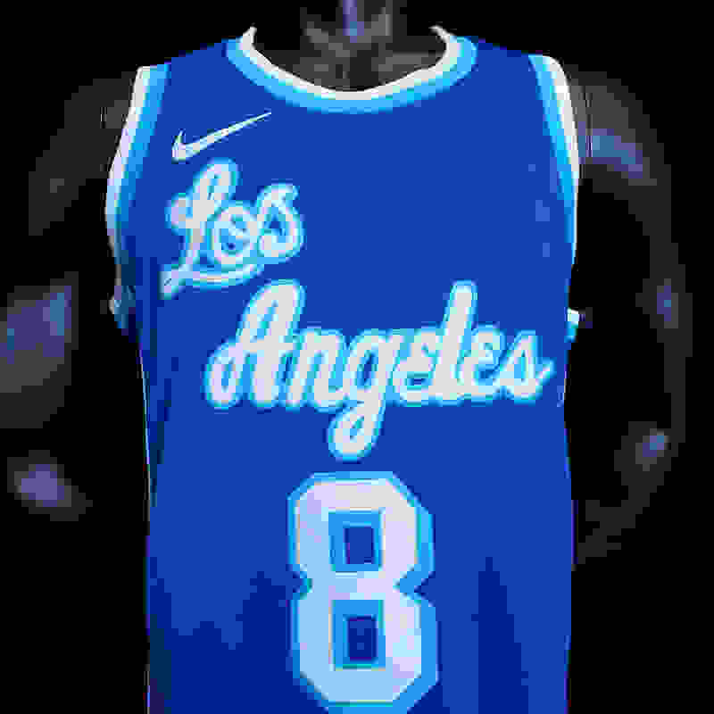 New Bryant #8 After Bryant #24 Lakers Blue NBA jersey Size︰ XS-XXL Nike connect ...(5E7A)