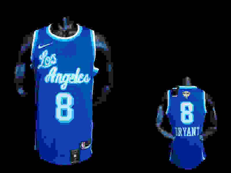 New Bryant #8 Lakers Blue NBA jersey 