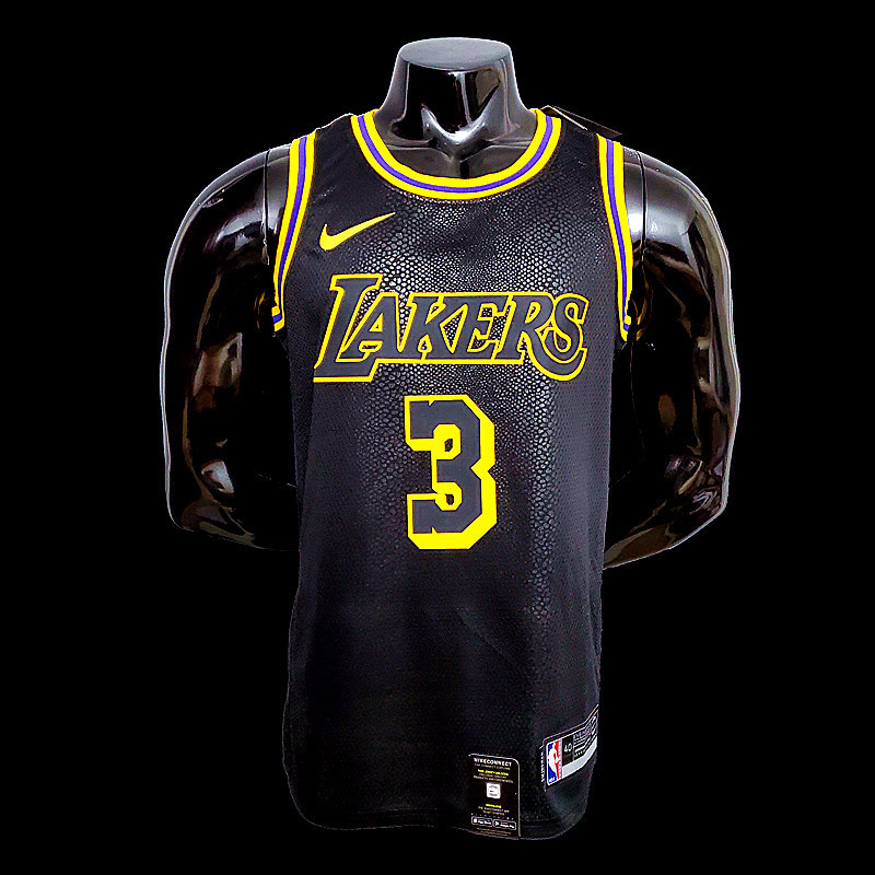 New DAVIS #3 Lakers black NBA jersey SizeXS-XXL Nike connect recognition(D9E5)