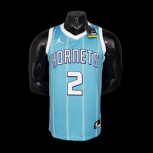 New Hornets BALL#2 Blue NBA Jersey S-XXL(9DCD)