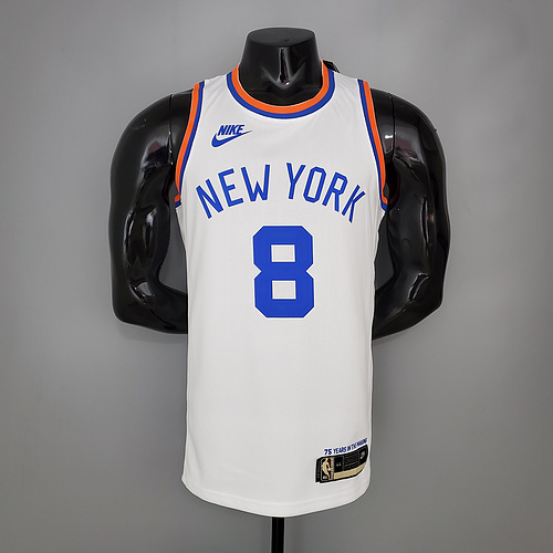 WALKER#8 75th Anniversary Knicks White NBA Jersey S-XXL