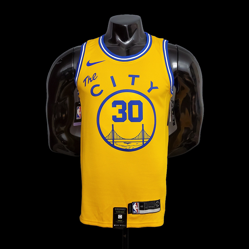 Tram version CURRY#30 Golden State Warriors yellow NBA jersey S-XXL