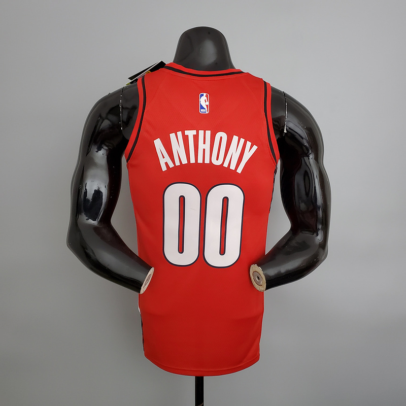 Trailblazer Anthony #00 JORDAN style  red NBA jersey S-XXL