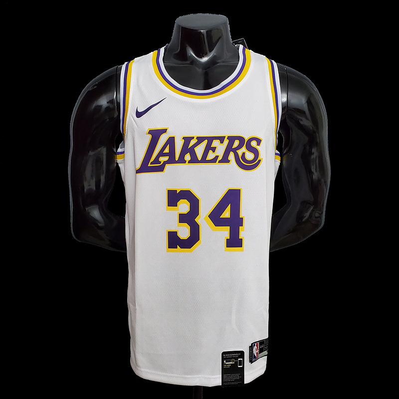 O'Neal #34 Lakers Round neck white NBA jersey SizeXS-XXL Nike connect recognitio