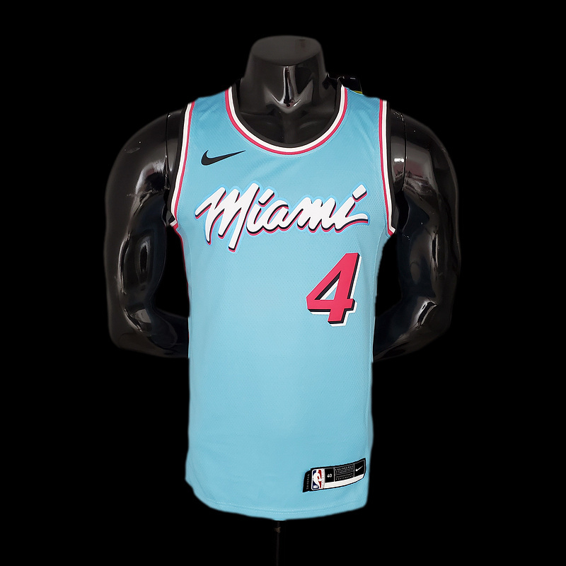 OLADIPO#4 Miami Heat V-neck blue NBA jersey SizeS-XXL