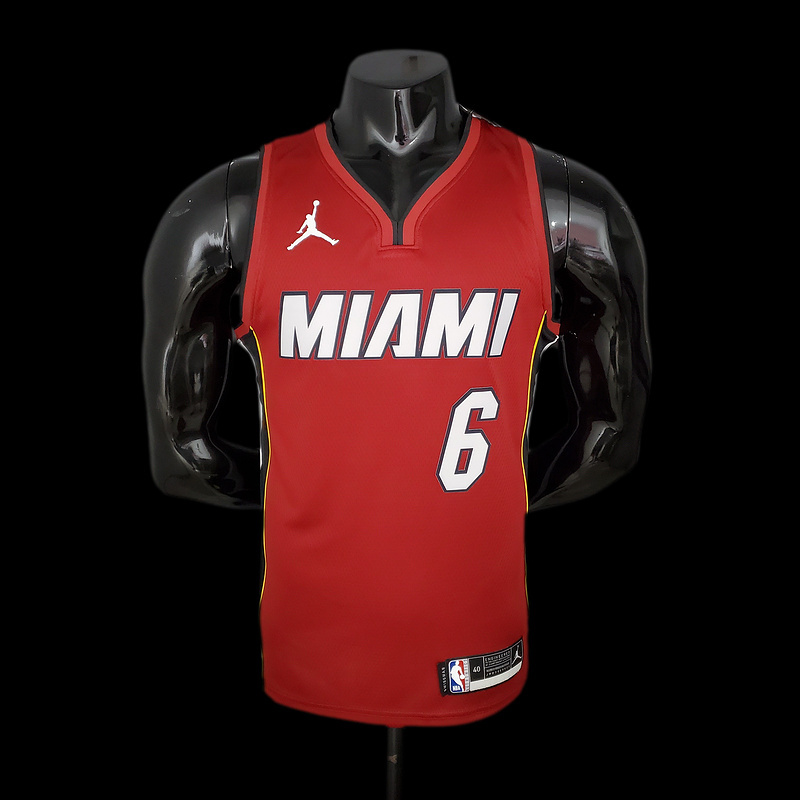 New Miami Heat Jordan JAMES #6 Burgundy NBA Jersey S-2XL