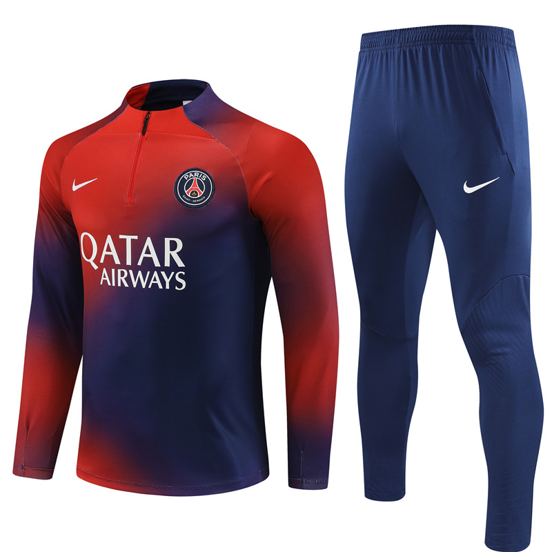 2023-2024 Paris Saint Germain  Adult  Long Sleeve Half Pull Training Suit Set psg