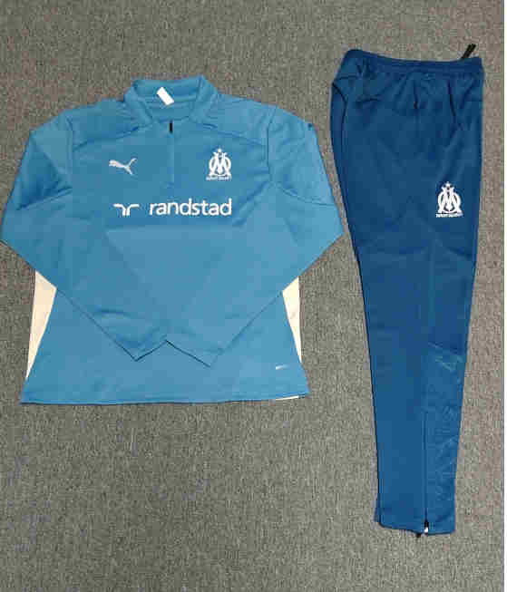 2024-2025 Marseille  KIDS   Long Sleeve Half Pull Training Suit Set