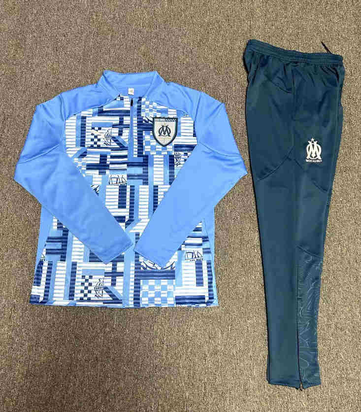  2024-2025 Marseille  Adult Long Sleeve Half Pull Training Suit Set