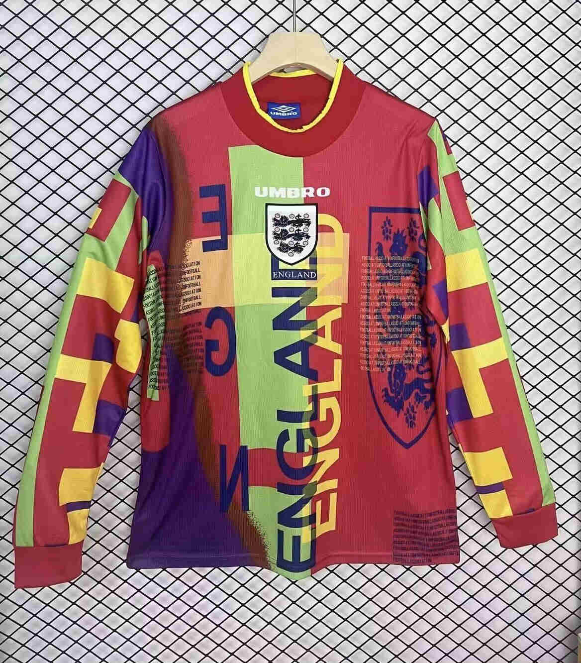 1996  England  jersey Long sleeved  Retro