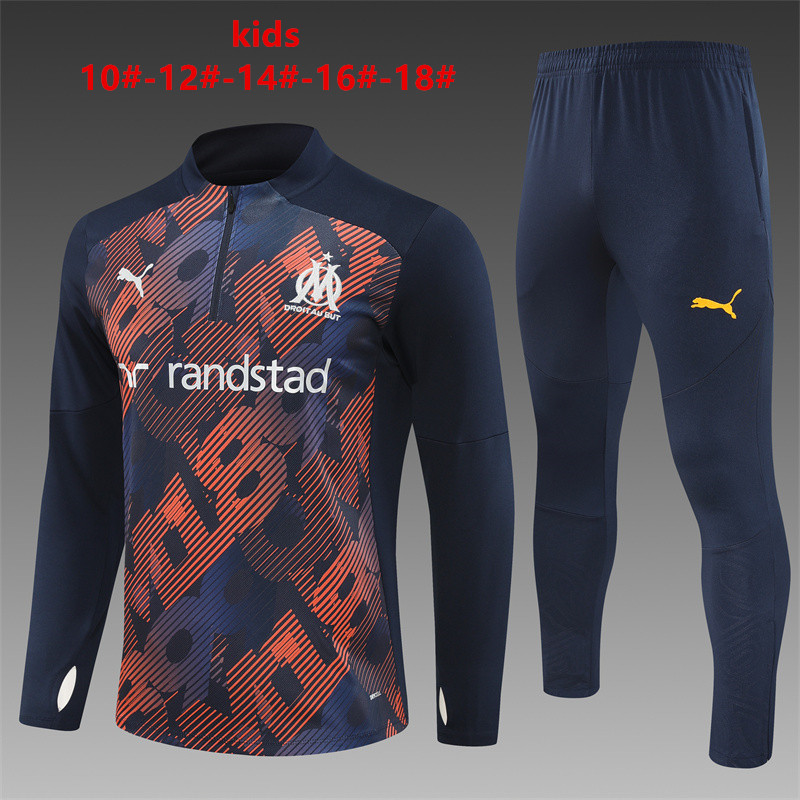 2024-2025 Marseille  KIDS   Long Sleeve Half Pull Training Suit Set