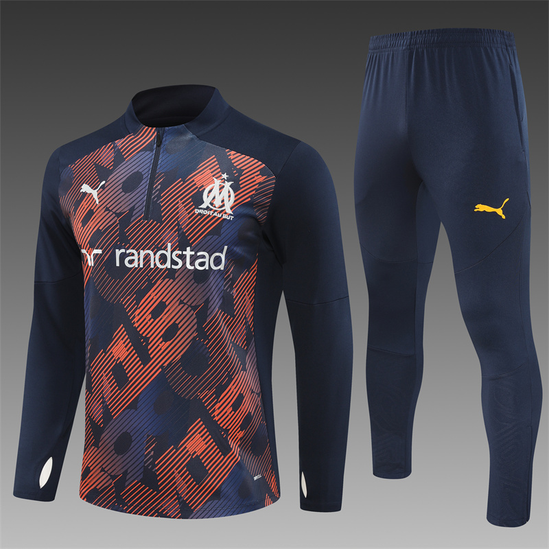  2024-2025 Marseille  Adult Long Sleeve Half Pull Training Suit Set