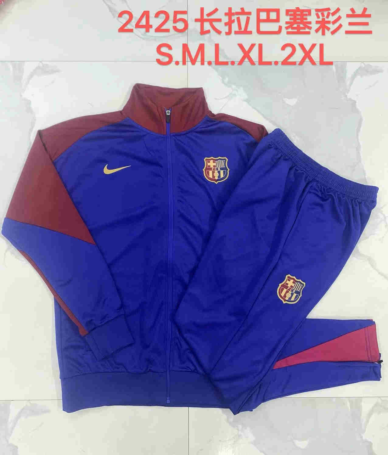 2024-2025 Barcelona Adult Long Sleeve Half Pull Training Suit Set jacket815